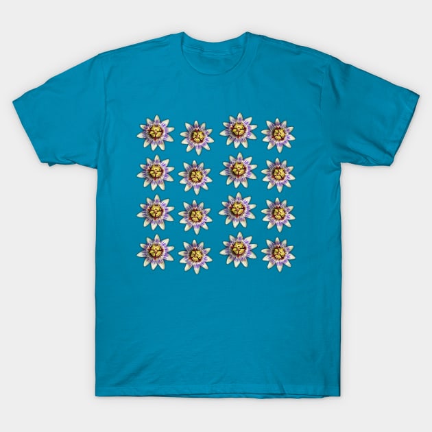 A pattern of blue passionflower T-Shirt by Bwiselizzy